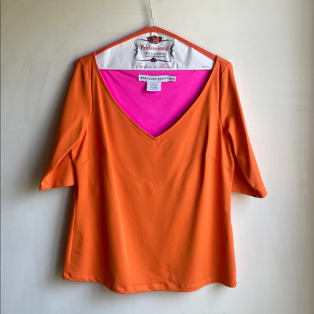 Gretchen Scott Designs Bright Orange Blouse